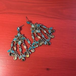 Vintage Turquoise Chandelier Earrings